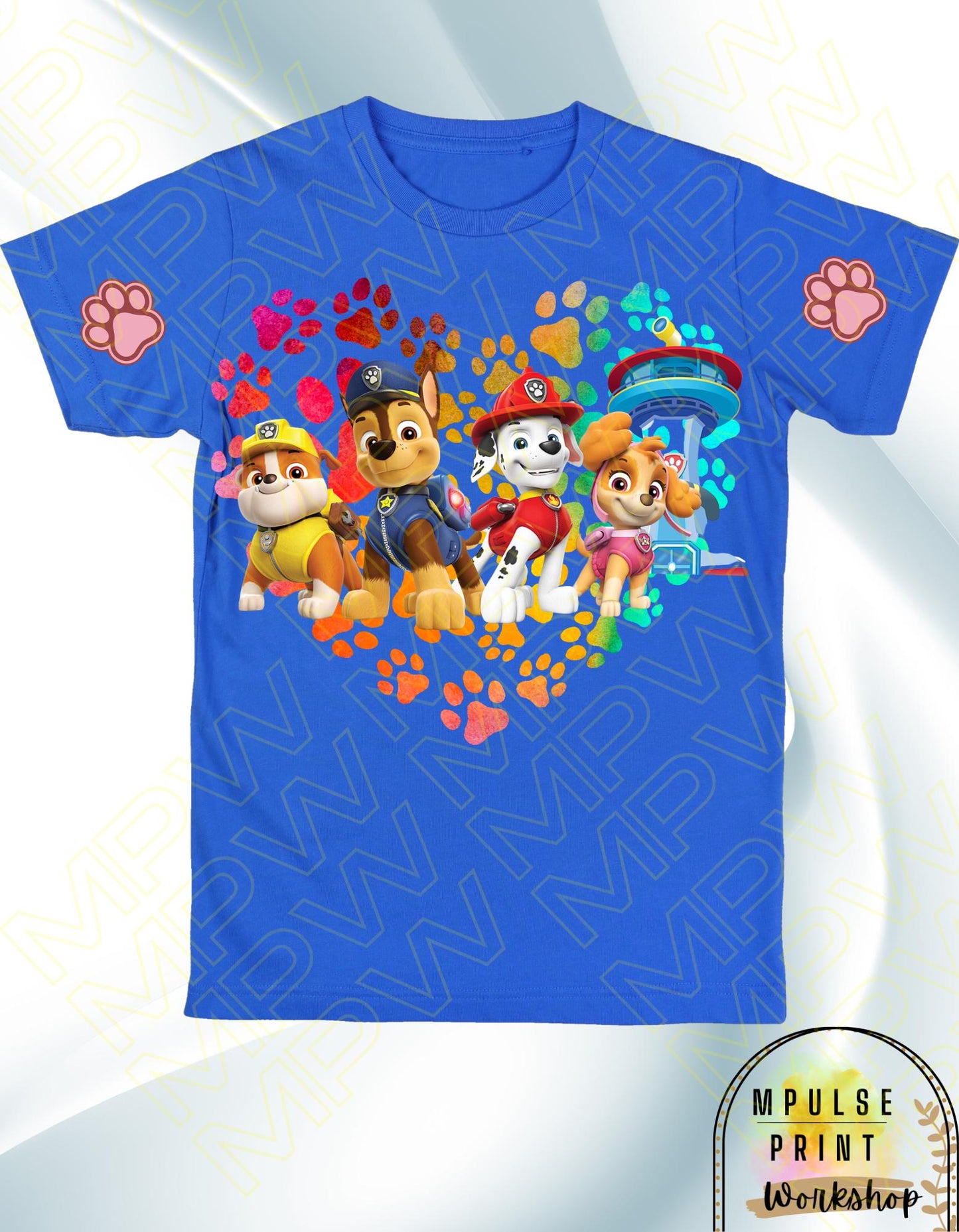 Youth Graphic T-Shirt, Standard fit, Gender-Neutral, 100% cotton, featuring Cartoon art with Heart shaped background
