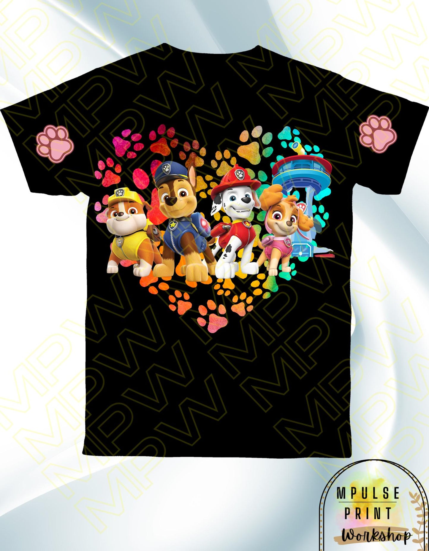 Youth Graphic  T-Shirt, Standard fit, Gender-Neutral, 100% cotton, featuring Cartoon art with Heart shaped background