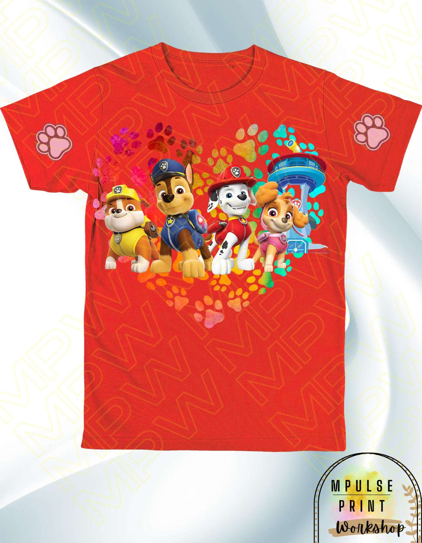 Youth Graphic  T-Shirt, Standard fit, Gender-Neutral, 100% cotton, featuring Cartoon art with Heart shaped background