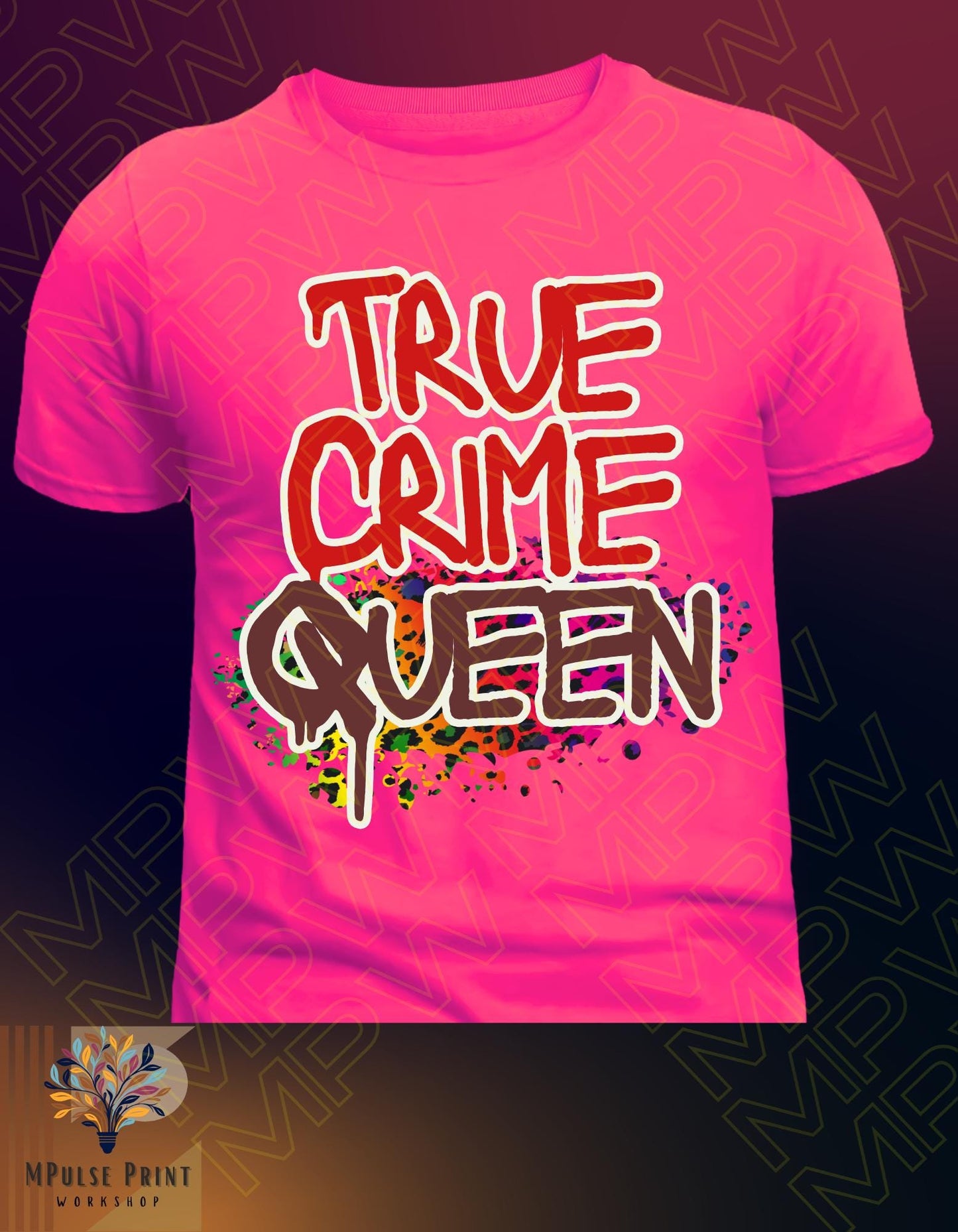 True Crime Queen; 100% cotton, Adult Graphic T-Shirt