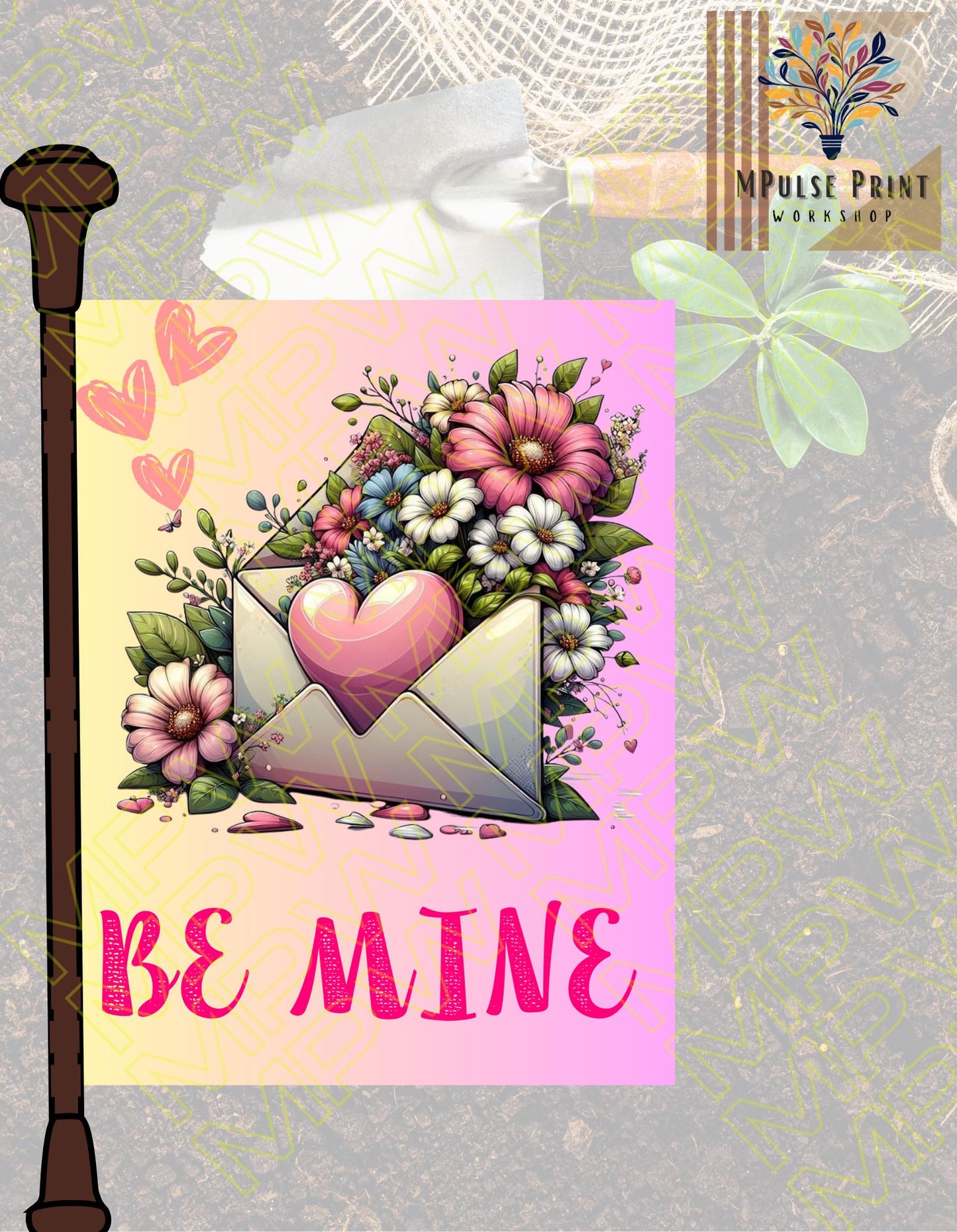 Valentines Day Garden Flag, Double Sided, 12IN (W)  X 18IN (L); Pole not included